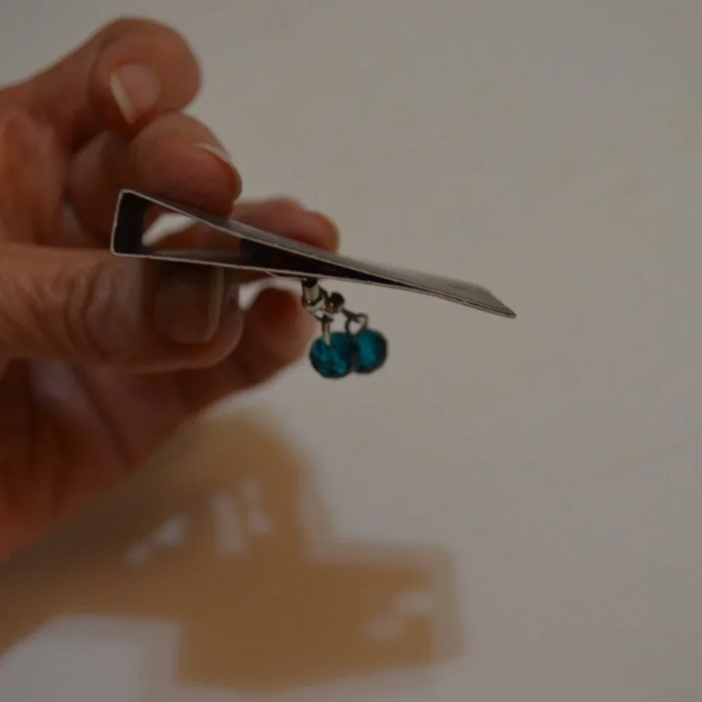 Paparazzi (R) Glass Blue Faceted Beads on Silverton Wire Hooks Hanging Earrings